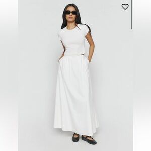 Reformation Lucy White Maxi Skirt